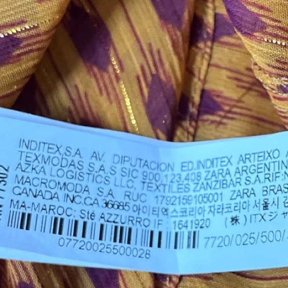 Zara Leaves and Geometric Shapes Halter Top Pink Yellow Green Orange Size Large - Picture 13 of 14